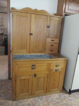 Antique Dry Sink With Zinc-Lined Well