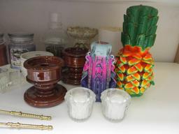 Shelf Lot of New Candles and Candle Holders