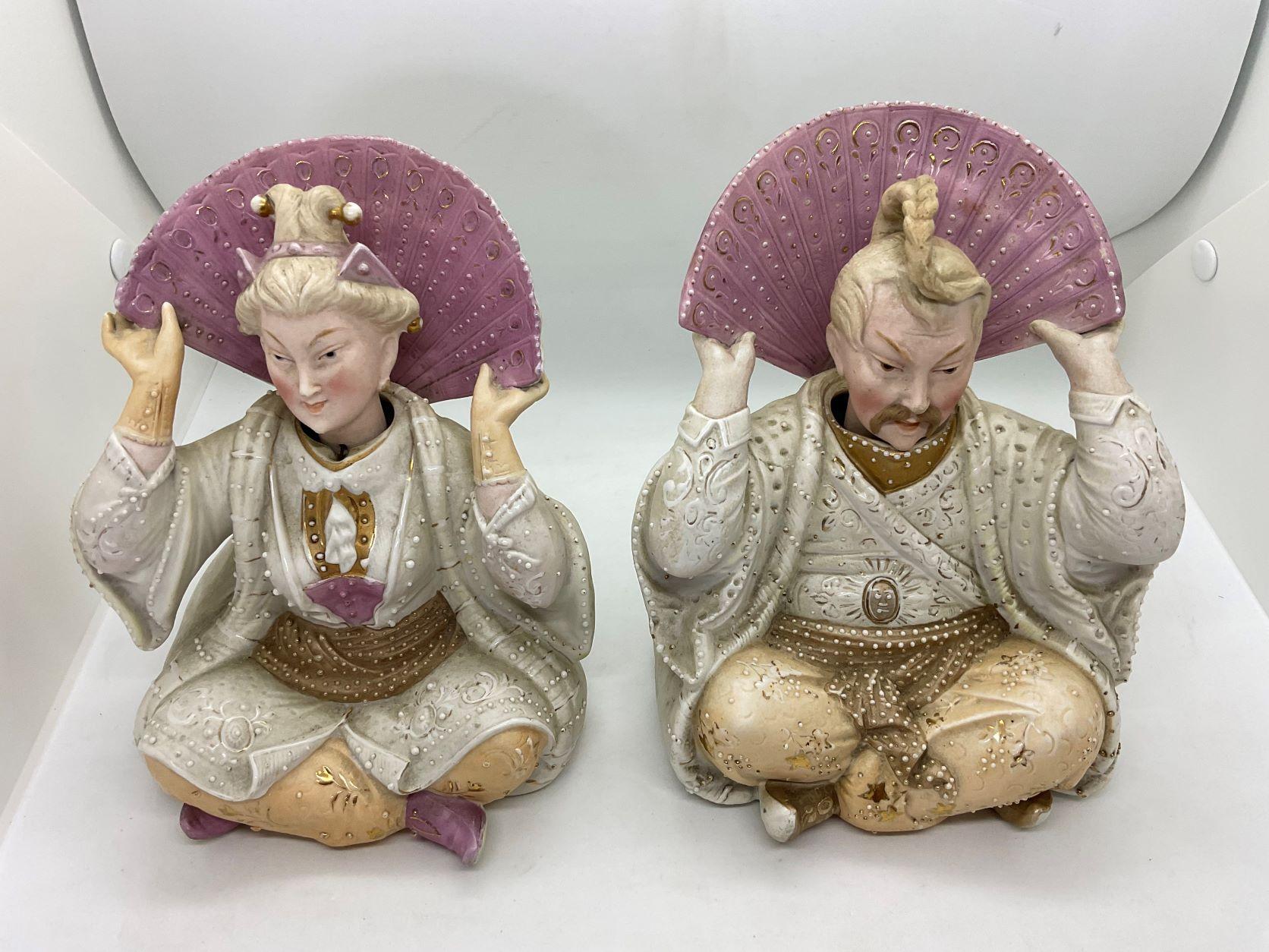 Pair of Asian Nodder Figurines, Emporer and Empress