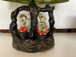 Vintage TV Lamp - Asian Figures with Venetian Blind Shade