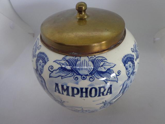 Vintage Amphora Delft Blue Tobacco or Biscuit Jar