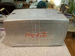 Drink Coca in Bottles Vintage Grey Aluminum Cooler