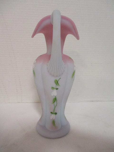 Signed Fenton Custard Glass Pitcher