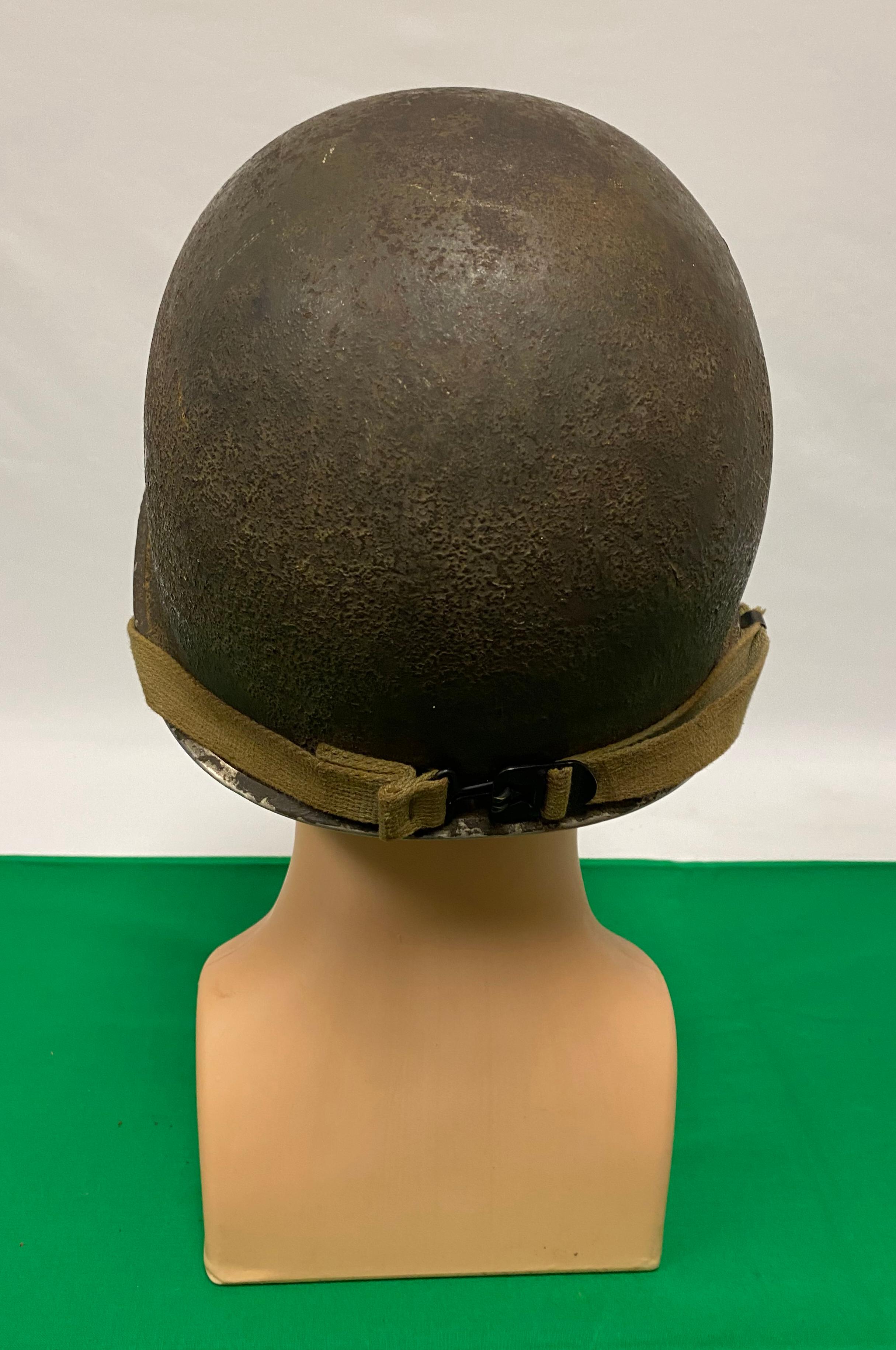 US WWII Front Seam M1 Paratrooper Helmet with Chin Cup Strap & Liner