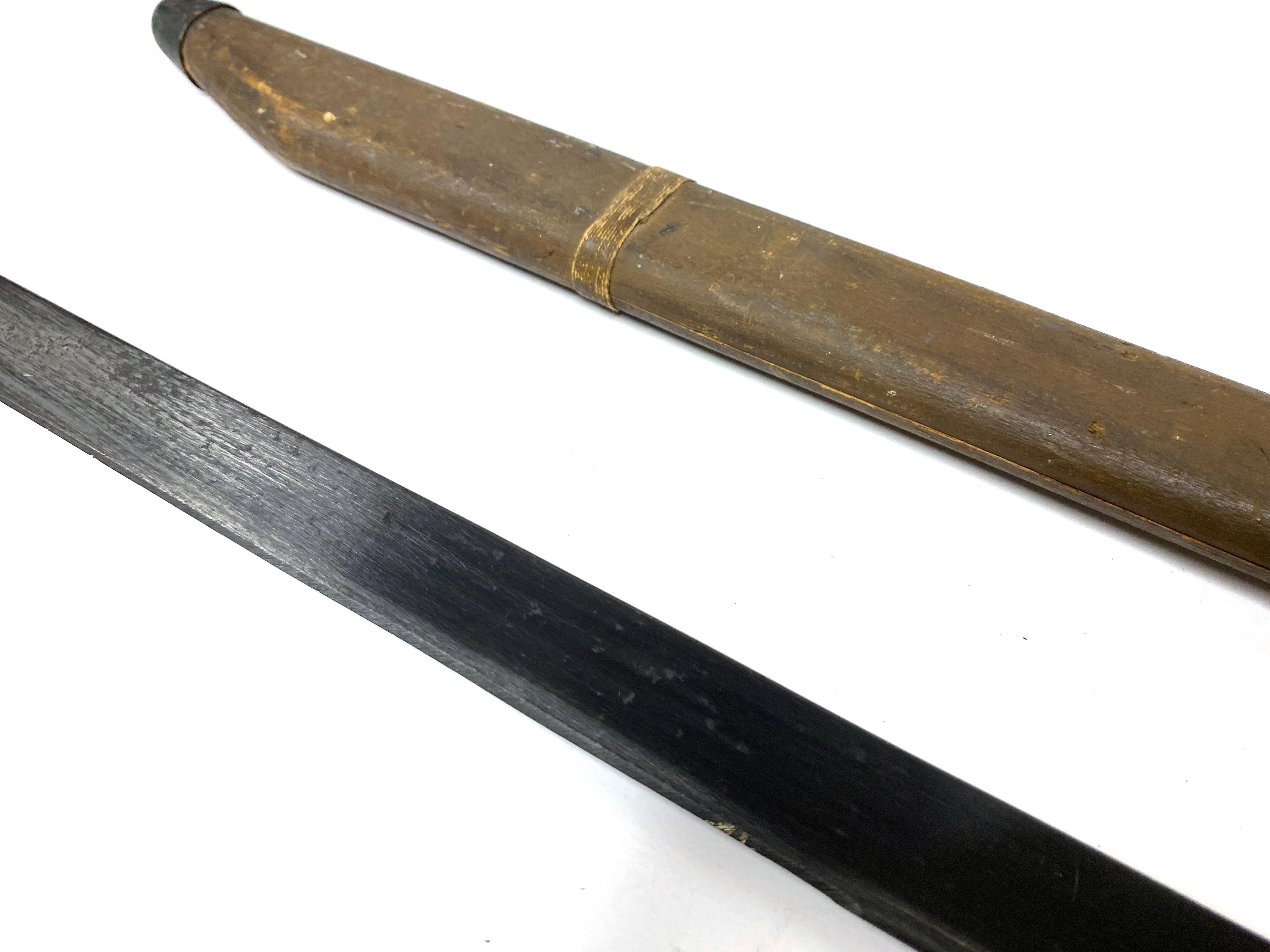 RARE Excellent Japanese Late WWII Arisaka Type 30 Bayonet by Toyoda with Wooden Scabbard