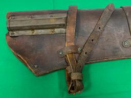 Original US WWII 1942 Dated M1 Garand Rifle Leather Jeep Scabbard by Fulton Leather Goods