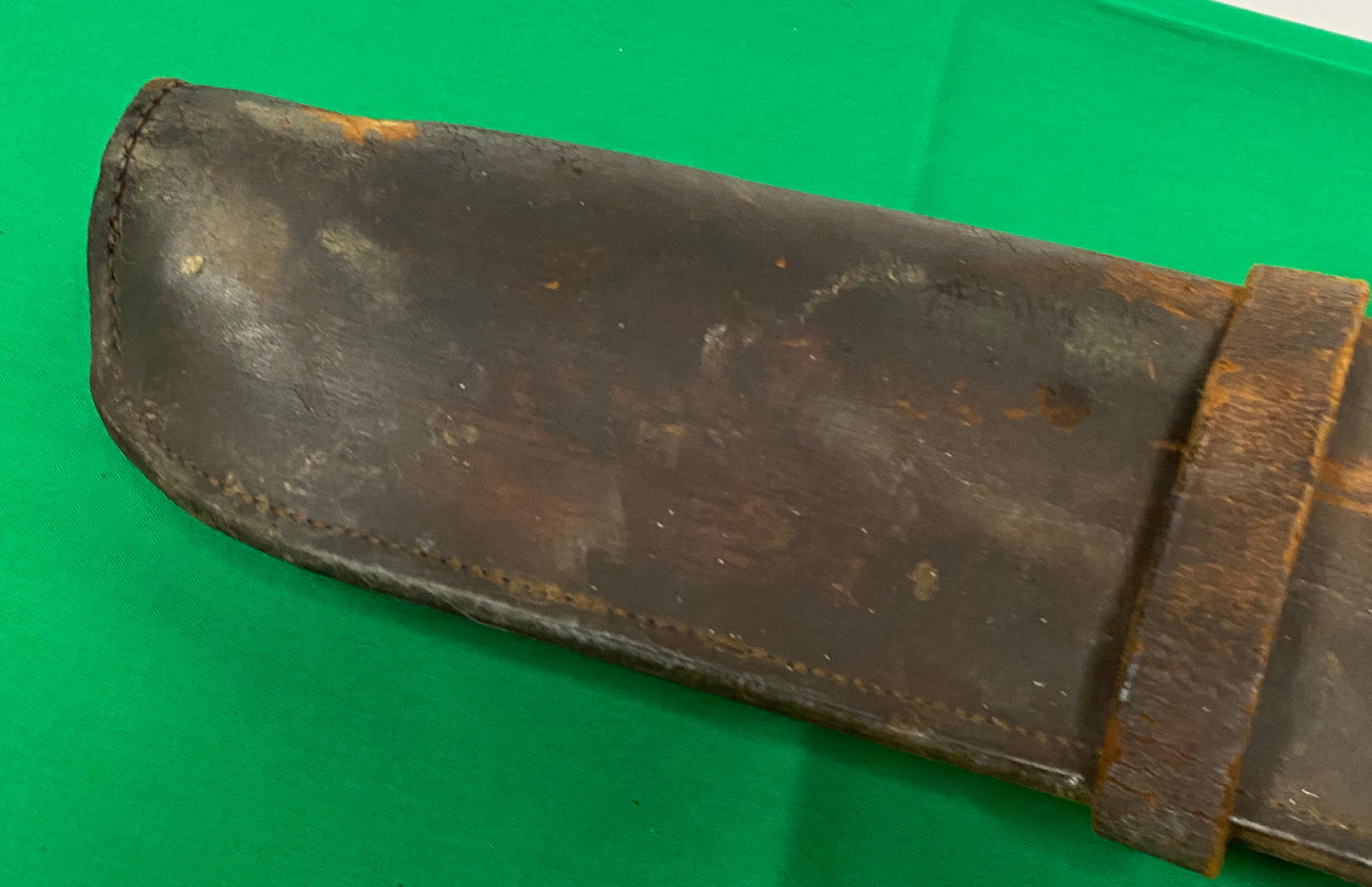 Original US WWII 1942 Dated M1 Garand Rifle Leather Jeep Scabbard by Fulton Leather Goods