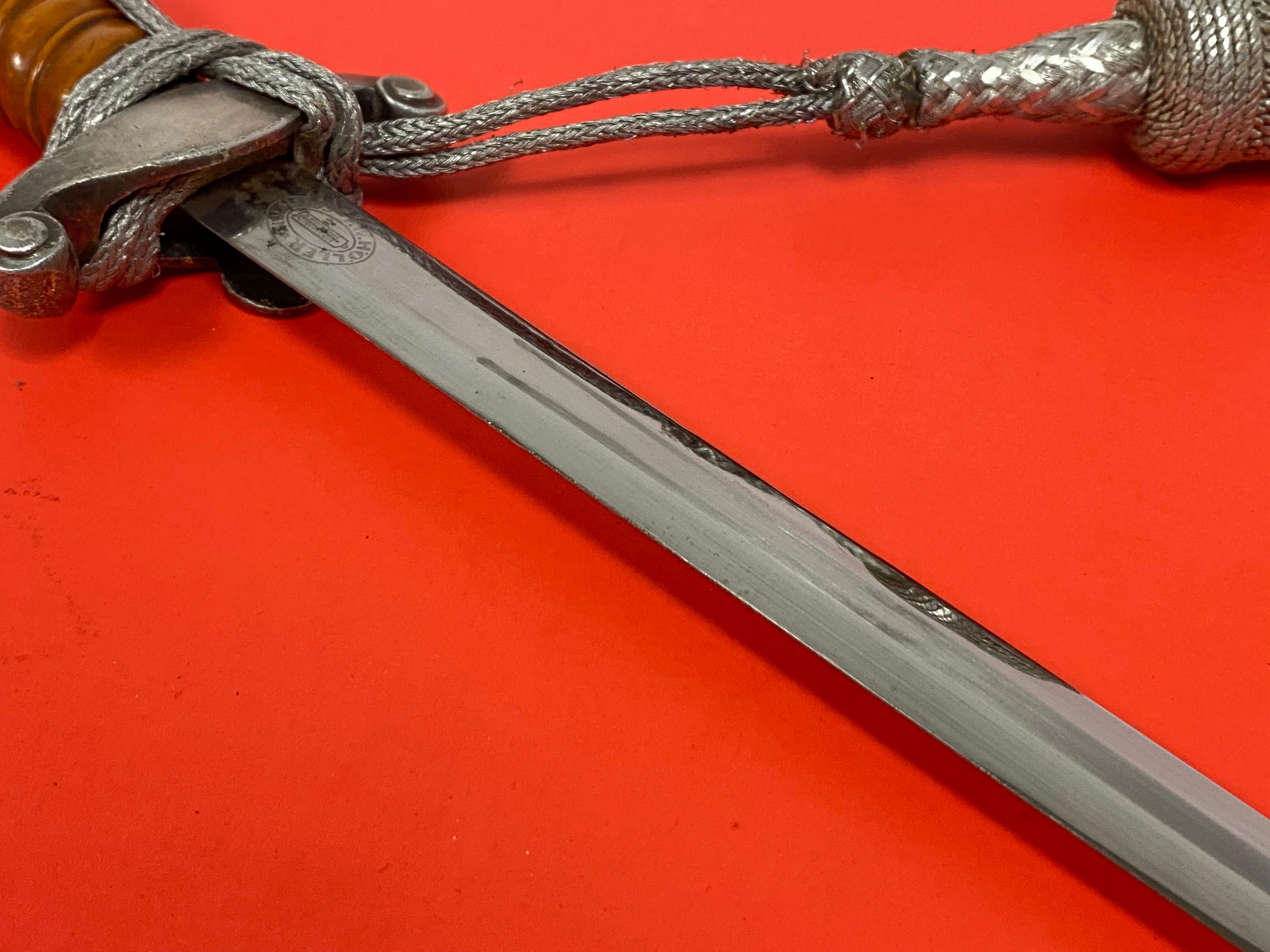 German Nazi Army (Heer) Dagger by F.W. Holler w/ Scabbard, Portapee, & Hanger