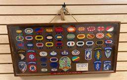 Vet Assembled Display - Wing Flashes US Army Paratroop Unit Patches ft. RARE RT WEST VIRGINIA PATCH