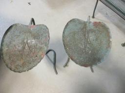 2 Wrought Iron Leaf Shaped Side Tables