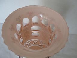 Bohemia Pink Cut to Clear Hand Painted Vase