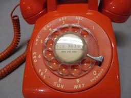 1970's Orange Rotary Phone