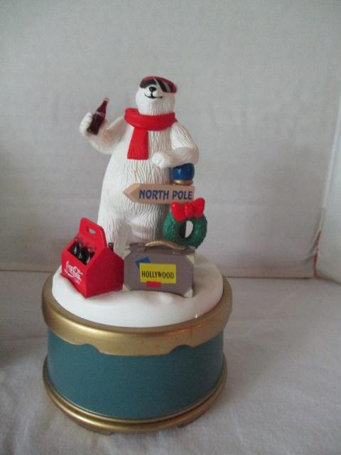 Four Coca-Cola Collection Christmas Music Boxes