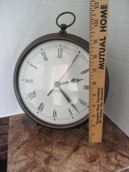Pottery Barn Pocket Watch Style Quartz Desk Clock on Stand