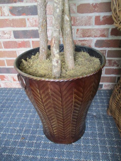 Braided Artificial Ficus Tree in Metal Planter