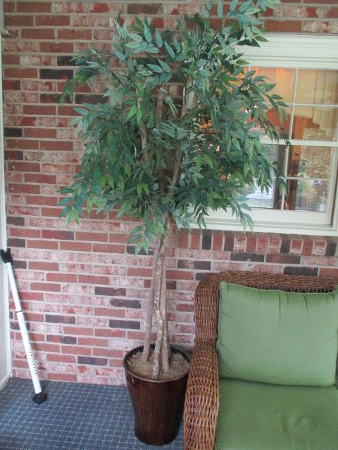 Braided Artificial Ficus Tree in Metal Planter