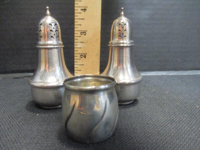 Pair of International Silver Co. Silverplated Shakers, Sterling Handle Nail File and
