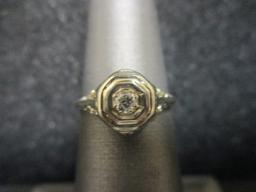 18k Gold Antique Diamond Filagree Ring