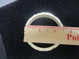 Pre-Ban Carved Ivory Bangle Bracelet