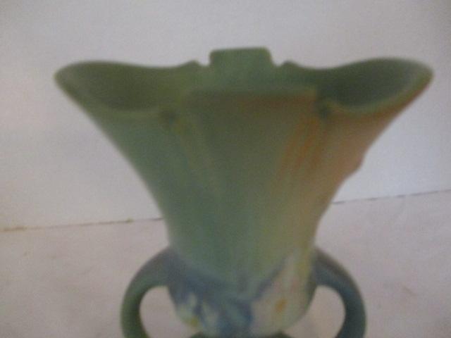 Vintage Roseville Small Jardiniere White Rose Planter and Small Urn Vase