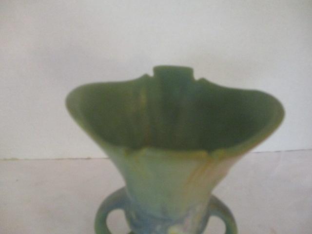 Vintage Roseville Small Jardiniere White Rose Planter and Small Urn Vase