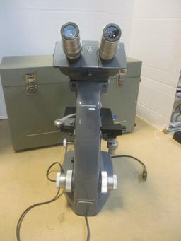 Bausch & Lomb Electric Microscope with Box and Accessories