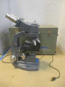 Bausch & Lomb Electric Microscope with Box and Accessories