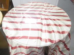 2 Cover-up Tables with Glass Protectors and Custom Tableclothes