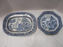 Oriental Trading Co. Blue Willow Plate and Platter