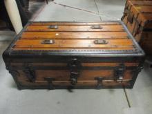Antique Wood Trunk with Removable Tray