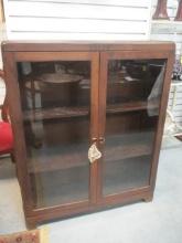 Vintage Wood Curio Cabinet