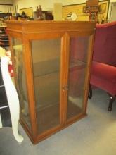 Wood/Glass Display Cabinet with Glass Shelves