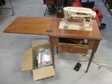 Singer Model 503A Sewing Machine in Wood Cabinet