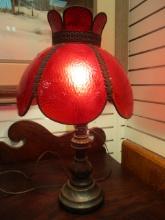 Parlor Light with Cranberry Glass Shade