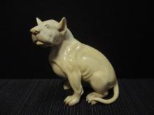 Hand Carved Ivory Chinese Guardian Dog Figure