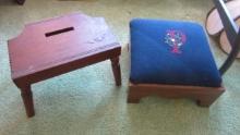 Two Vintage Wooden Footstools
