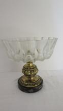 Hollywood Regency Style Pedestal Centerpiece with Marble Base