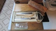 Two Wooden Carving Boards, Sunbeam Ek-100 Electric Slicing Knife in Original Box