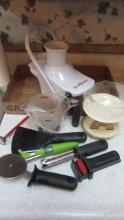 Slice-O-Matic, OXO Measure Cups, Pizza Cutter, Jar Opener and Melon Cutter,
