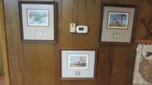 Pencil Signed and Numbered 1982-1984 "Quail Research Stamp" Prints and Stamps with COAs