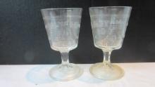 Pair of 1976 Anchor Hocking Historical Bicentennial Goblets