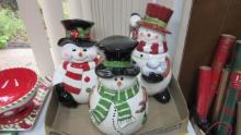Three Snowmen Cookie Jars
