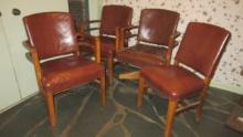 Four Boling Chair Co. Midcentury Leather Office/Lobby Chairs
