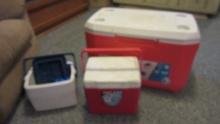 Coleman Ice Chest and Two Coleman Coolers