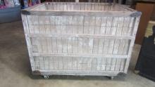 Old Wire Banded Wood Farm/Fruit Rolling Crate