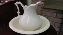 Vintage Pottery Pitcher and Wash Basin