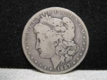 1887O Morgan Silver Dollar