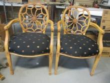 Pair of Lineage Spider Web Back Armchairs