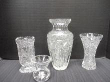 Four Crystal Vases
