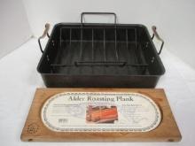 Calphalon Roasting Pan with Rack and Nature's Cuisine Alder Roasting Plank
